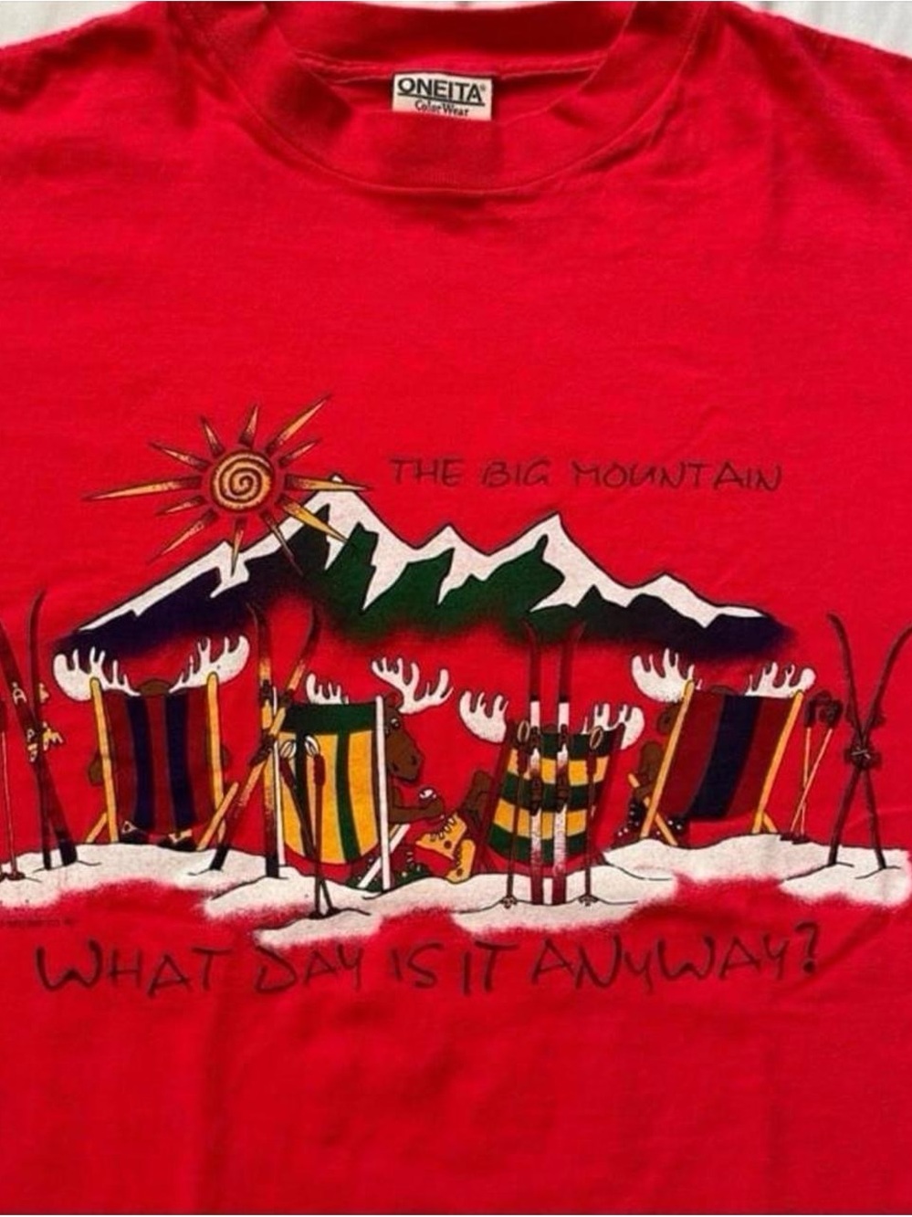 Vintage 1990s Red 'The Big Mountain' Graphic Tee L - Picture 3 of 6